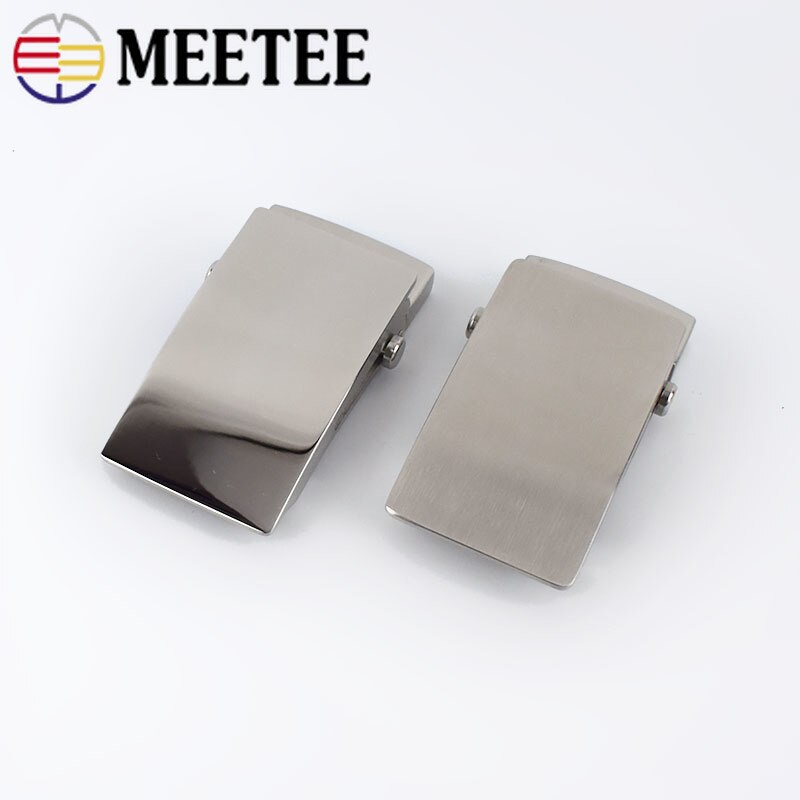 Meetee 1pc 36mm/39mm Stainless Steel Roller Toothless Men Belt Buckle Automatic Buckles Head DIY Casual Belts Accessory