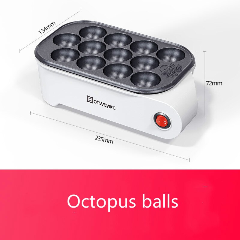 Mini máquina de bolas de pulpo pequeña para el hogar, placa de barbacoa de pulpo japonés, calefacción eléctrica automática multifuncional, 220V: Octopus balls / AU