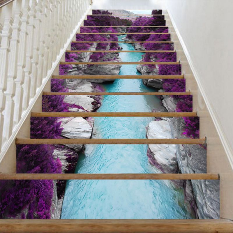 3D Stair Riser Floor Stickers Waterproof Removable Self Adhesive DIY Stairway Decals Stairs Decoration