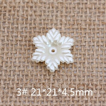 50p blommor sy på flatback abs imitation pärla lös spacer pärlor charm prydnad handarbete halsband örhängen smycken hantverk: No3