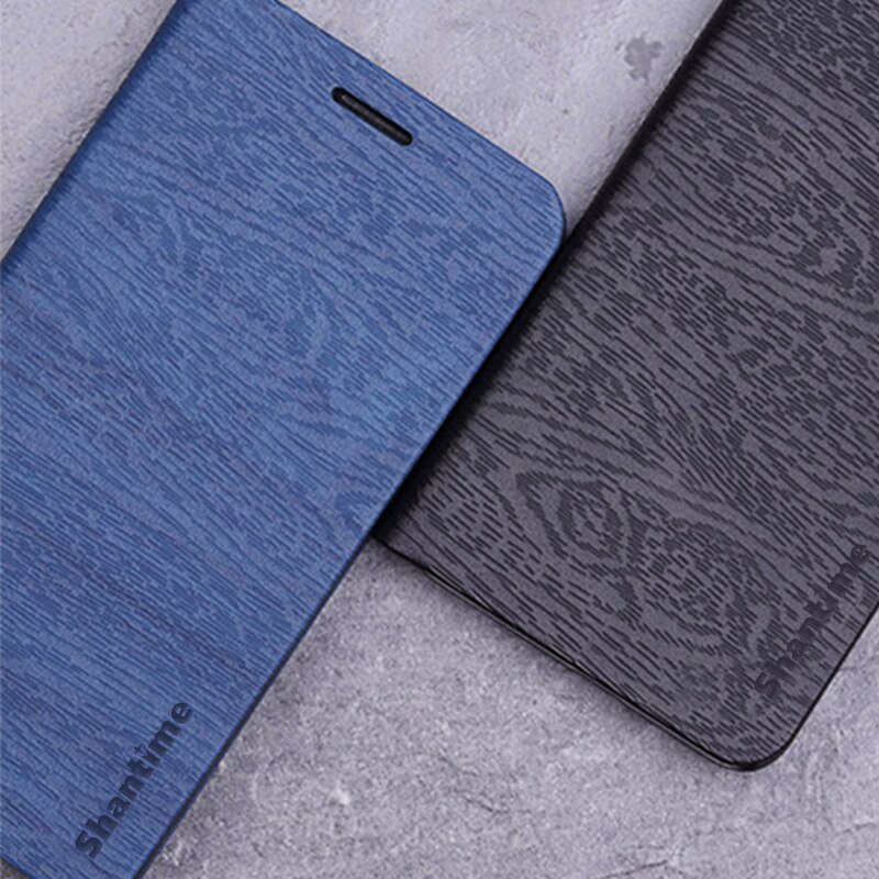 Houtnerf PU Lederen Telefoon Case Voor Vernee M5 Flip Book Case Voor Vernee M5 Business Wallet Case PC Shell back Cover