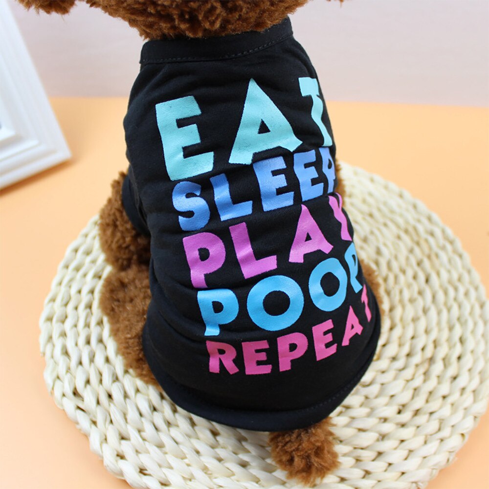 Clothew for dogs Eat sleep play pet dog polyester summer clothes camisas para perro