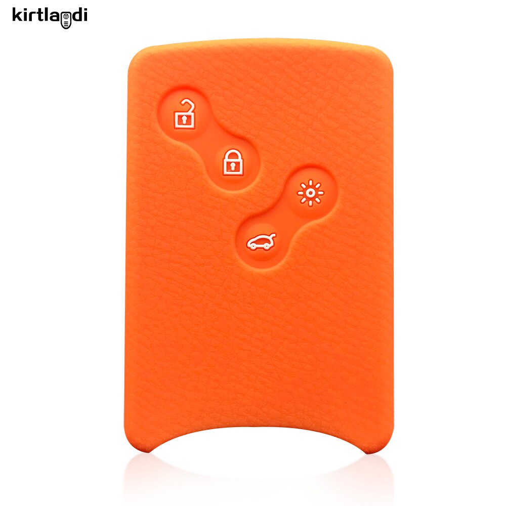 Bilnyckelfodral i silikon till renault clio megan 3 kaptur fluence nema fjärrkontroll nyckelkort nyckelring tillbehör hållare fob: Orange