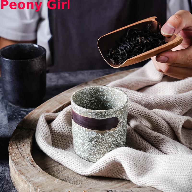 200ml Japanese Style Ceramic Tea Cups Coffee Cups Kiln Pigmented Mugs Creativity Office Teacup Retro Drinkware