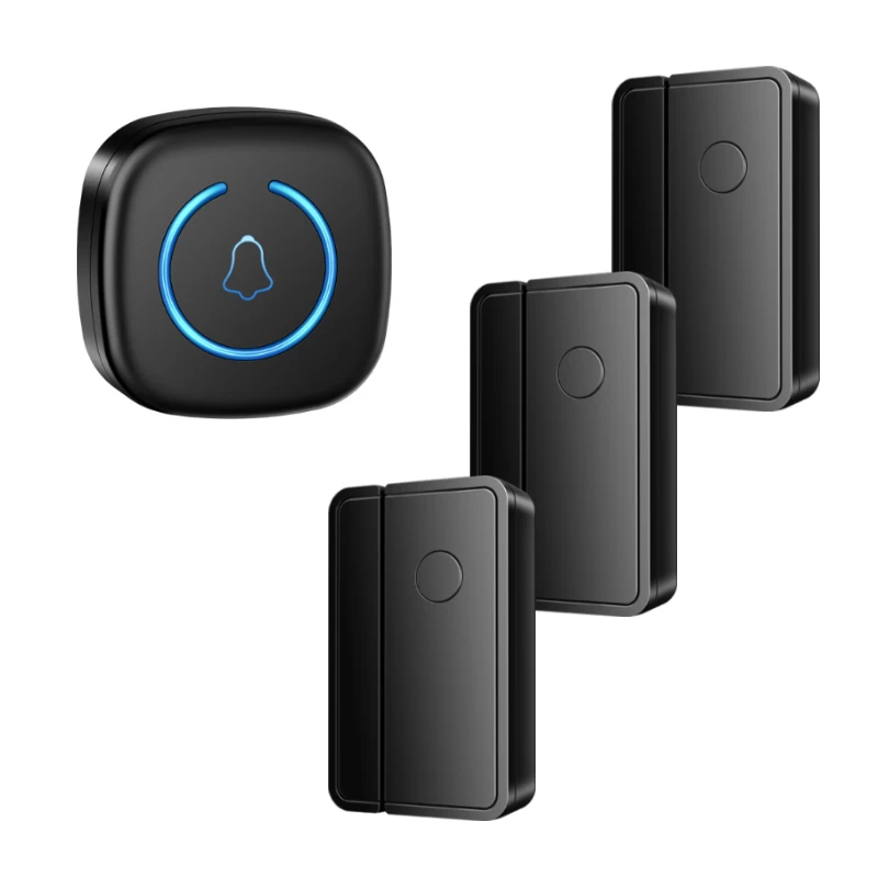 CACAZI Door Sensor Chime for Door Opens Outdoor Split Sensor Doorbell Adjustable 60 Ringtones LED Indicators Entry Alert Chime: WHITE / EU