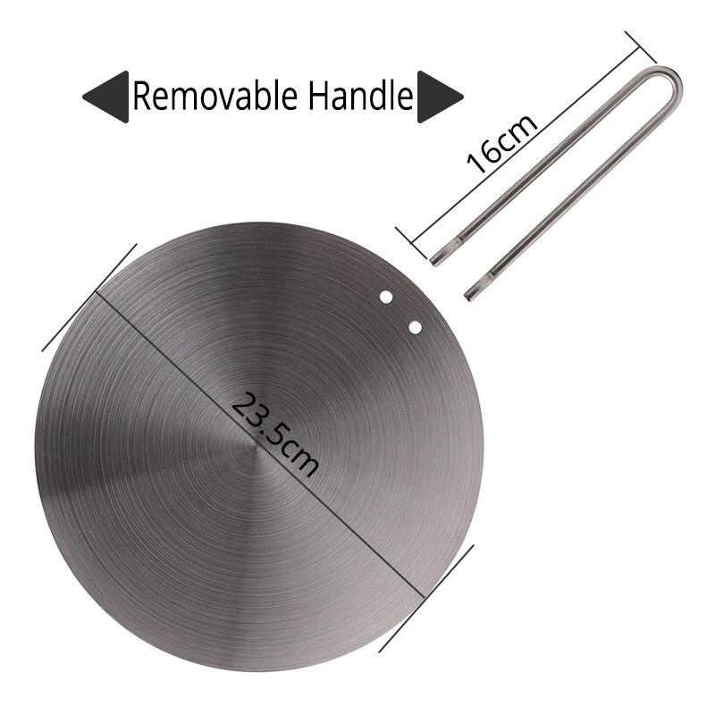 Rustfri stålgas og elektrisk komfurplade, tilgængelig  in 7.6 or 9.25 tommer størrelser: Aftagelig 23.5cm