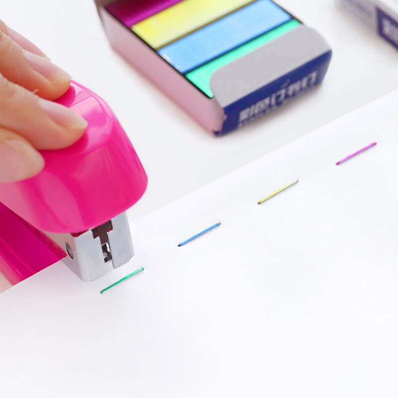 Colorful Stapler Book Staples Stitching Needle 1.2cm 12# 24/6 Metal Book Staples Papeleria Office Stationery Binding Supplies