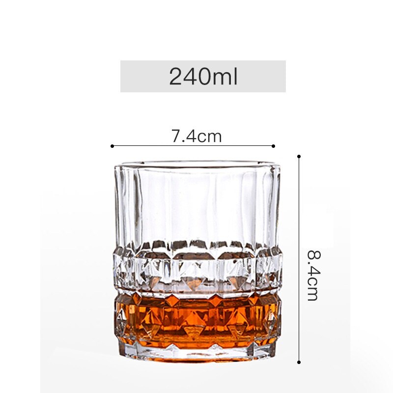 6 teile/satz Whiskey Wein Glas Bahre Saft Kristall Tasse Whiskey Brandy Wodka Gläser 11 entscheidungen transparent Bar Verein Küche Dekor: Schwarz
