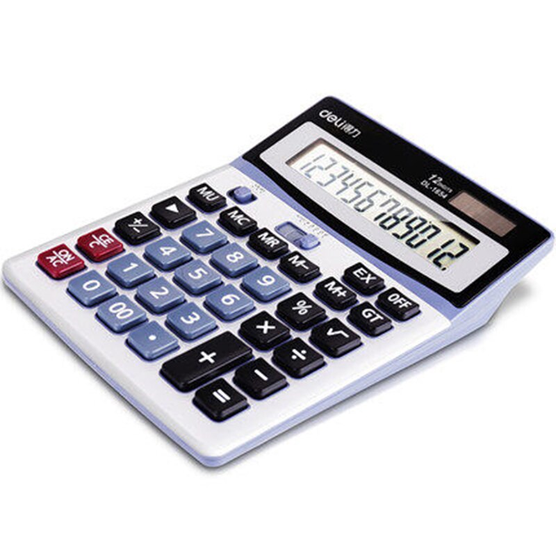 Deli Effective financial accounting calculator solar large buttons Multifunctional portable business office 1654