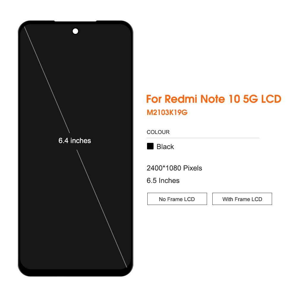 100% Tested Original LCD For Xiaomi Redmi Note 10 5G Display Touch Screen Digitizer Assembly for redmi note 10 5g ​Lcd