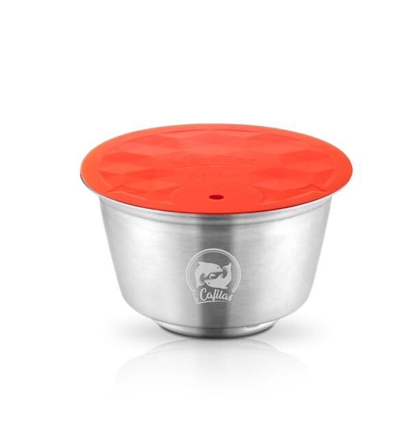Rostfri metall rostbar dolce gusto mjölkskum kapsel passar för nescafe med filter mjölkslagare maskin automatisk mjölkslagare: Mörk khaki