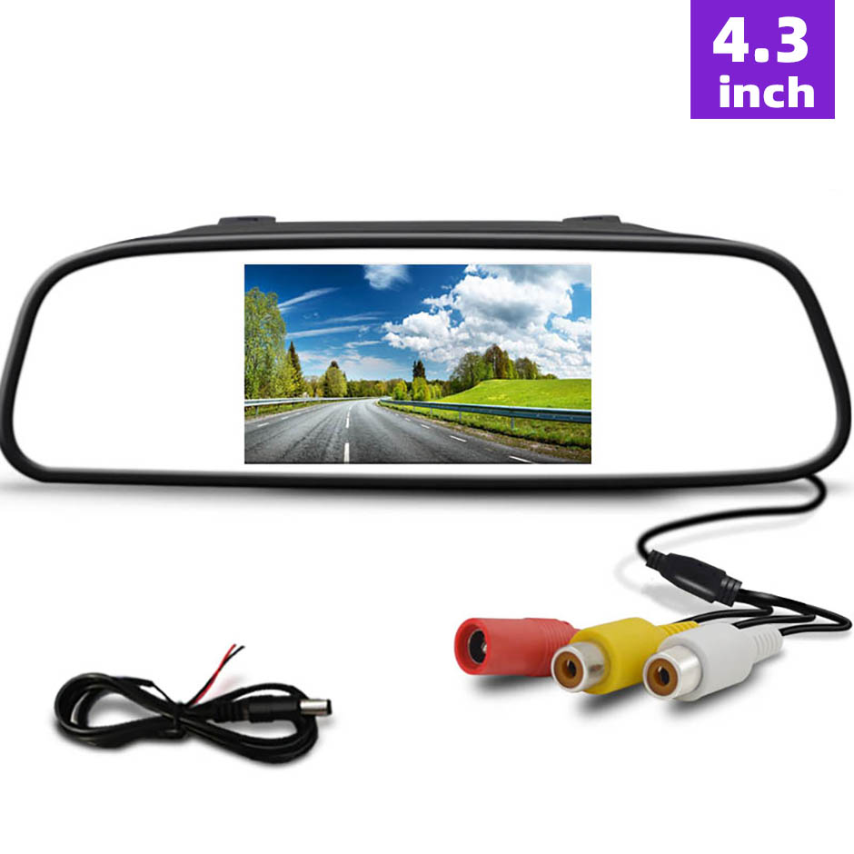 monitor samochodowy HD 4.3/5 cali, składany wyświetlacz LCD HD robić parkowania, robić pojazdów, ciężarówek, vanów, kamperów, kamera cofania.: Brązowy