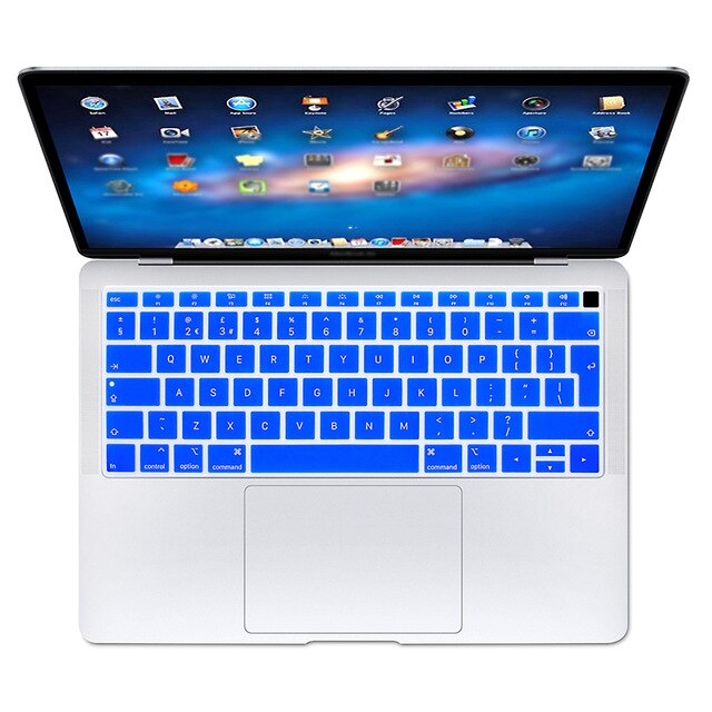 MacBook Air 13 A1932 Keyboard Protector - Silicone Euro Layout Dustproof Waterproof Skin: Dark Blue