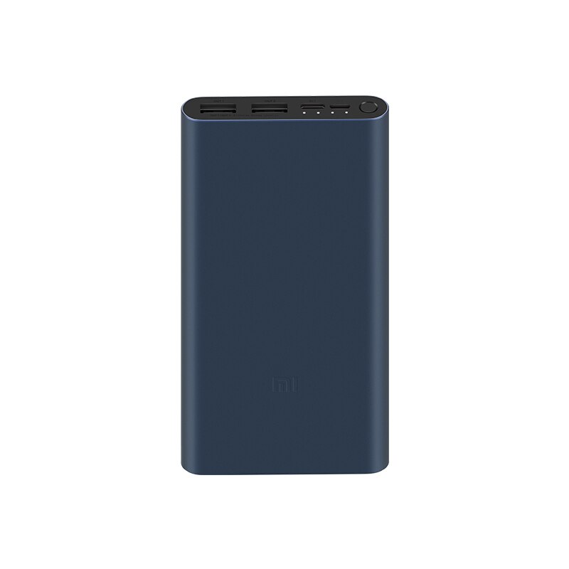 Xiao mi Original mi Power Bank 3 18W 10000mAh Quick Charge Dual-USB Alu mi tausends Power schnelle Ladegerät Tragbare Externe Batterie: Black