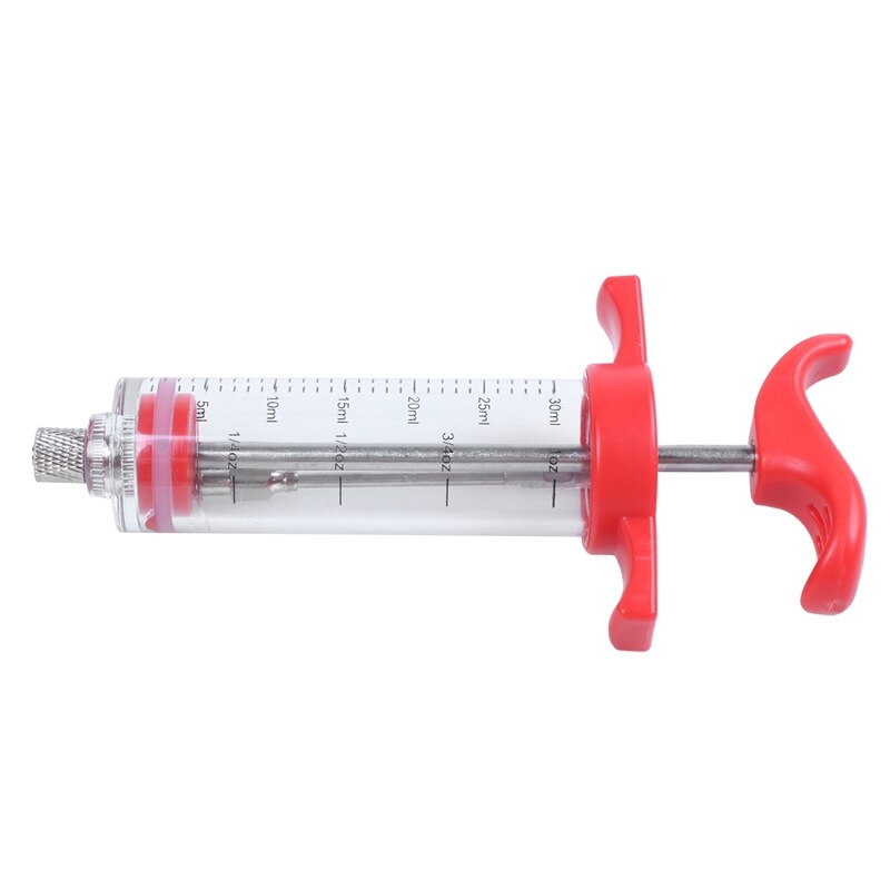 Marinade Red Injector Flavor Syringe Cooking Meat Poultry Turkey Chicken BBQ Tool 22*7CM: Default Title
