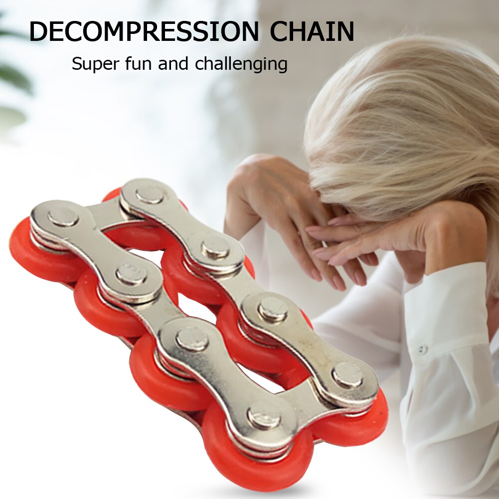 8 Knots Key Ring Chain Fidget Toy Pressure Relief Stress Chain Stainless Steel Bicycle Chain Buckle Key Ring Finger Toy