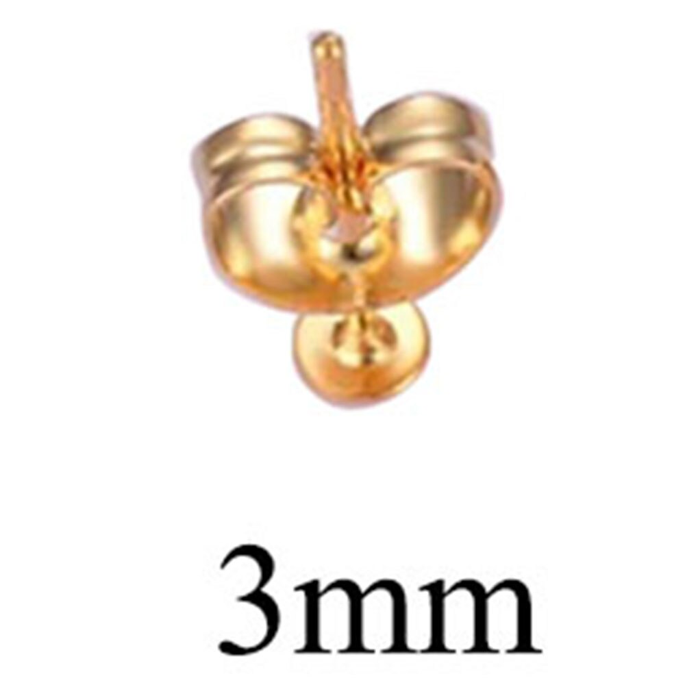 Poteaux de boucle d'oreille en acier inoxydable, 3/4/5/6/8/10/12mm, pour le bricolage et la fabrication de bijoux, 50 pièces/lot: 3mm