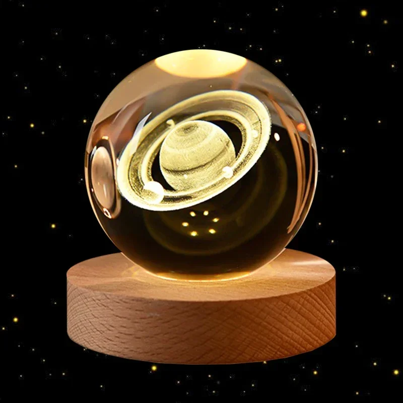 Bola de cristal 3D de 6cm, bola de cristal, Planeta Tierra, Base de madera, sistema Solar, astronomía de galaxia, de cumpleaños, decoración de escritorio para el hogar: Borgoña