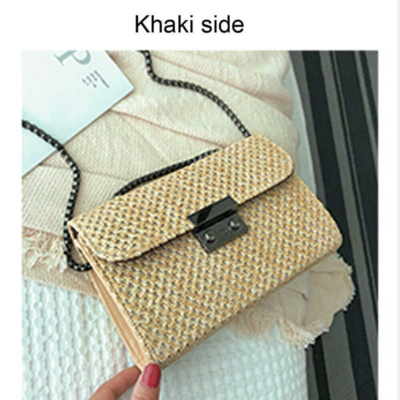 Mode Zomer Stro Geweven Tassen Lady Crossbody Tas Bohemen Flap Handtas Schoudertas: A2