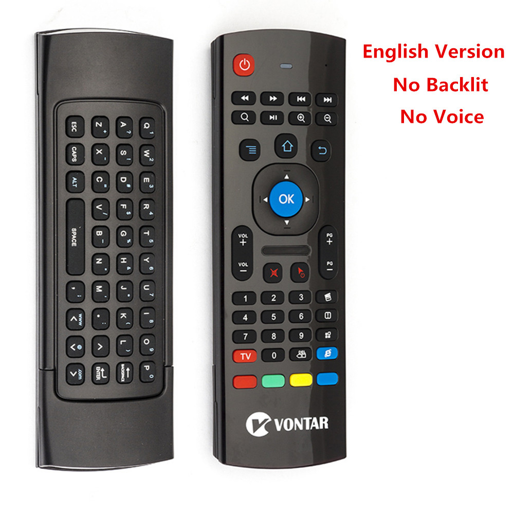 MX3 Backlit Air Mouse Smart Voice Remote Control MX3 Pro 2.4G wireless keyboard Gyro IR for Android TV Box T9 X96 mini H96 max: English