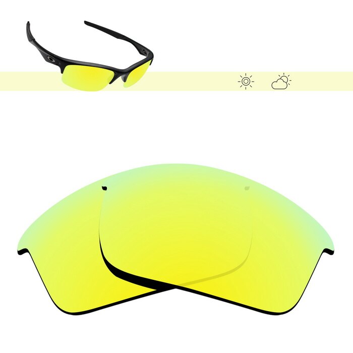 Glintbay Polarized Replacement Sunglasses Lenses for Oakley Bottle Rocket-Multiple Options: 24K Gold Mirror