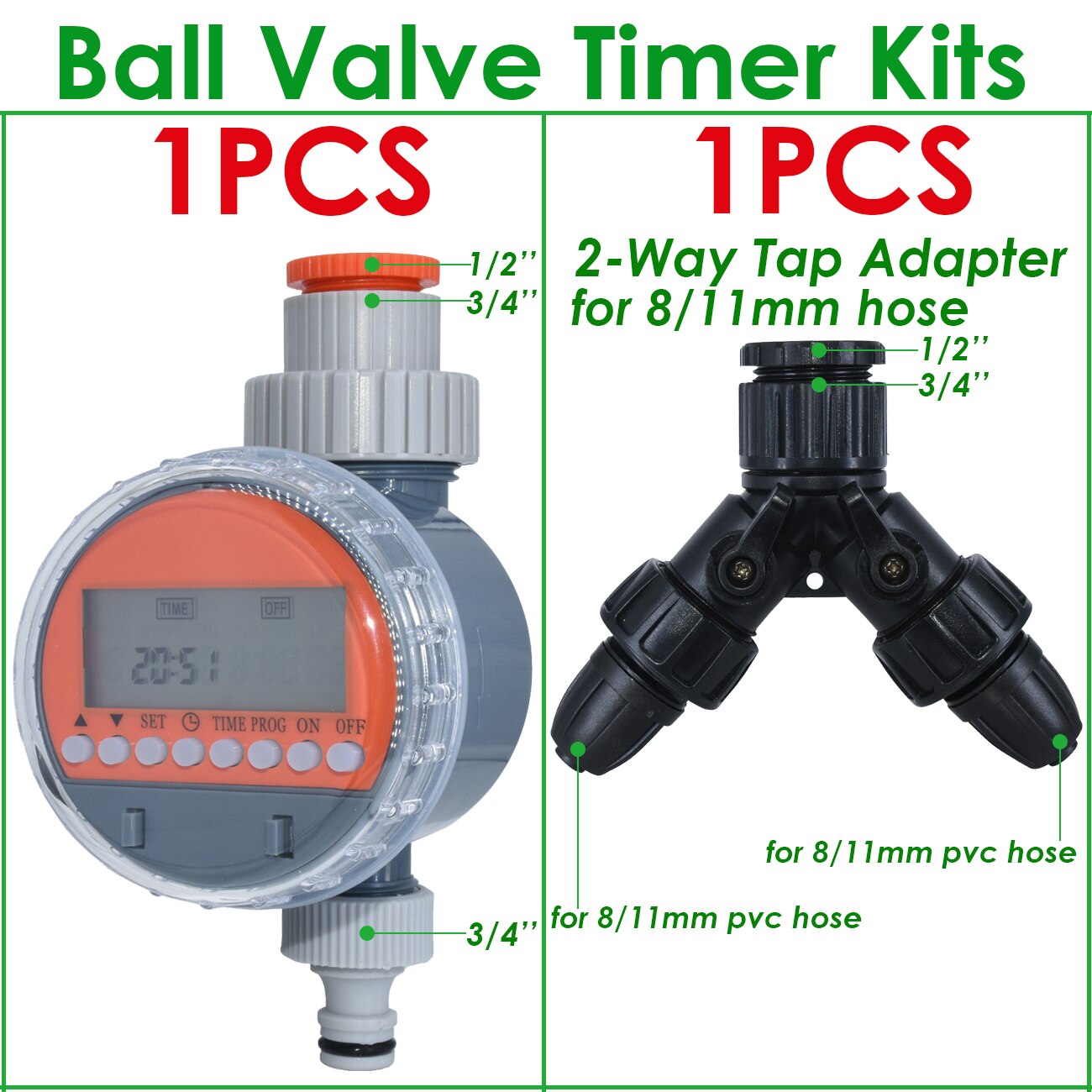 KESLA Ball Valve Irrigation Timer Automatic LCD Watering Electronic Water Tank Controller Irrigator for Home Garden Greenhouse: PURPLE