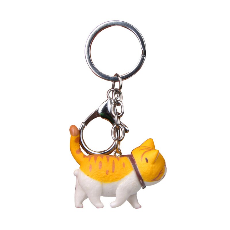 Porte-clés chat de dessin animé mignon, pendentif, chaton, tête secouée, sac de voiture, bijoux créatifs, à la , 10.5cm, 1 pièce