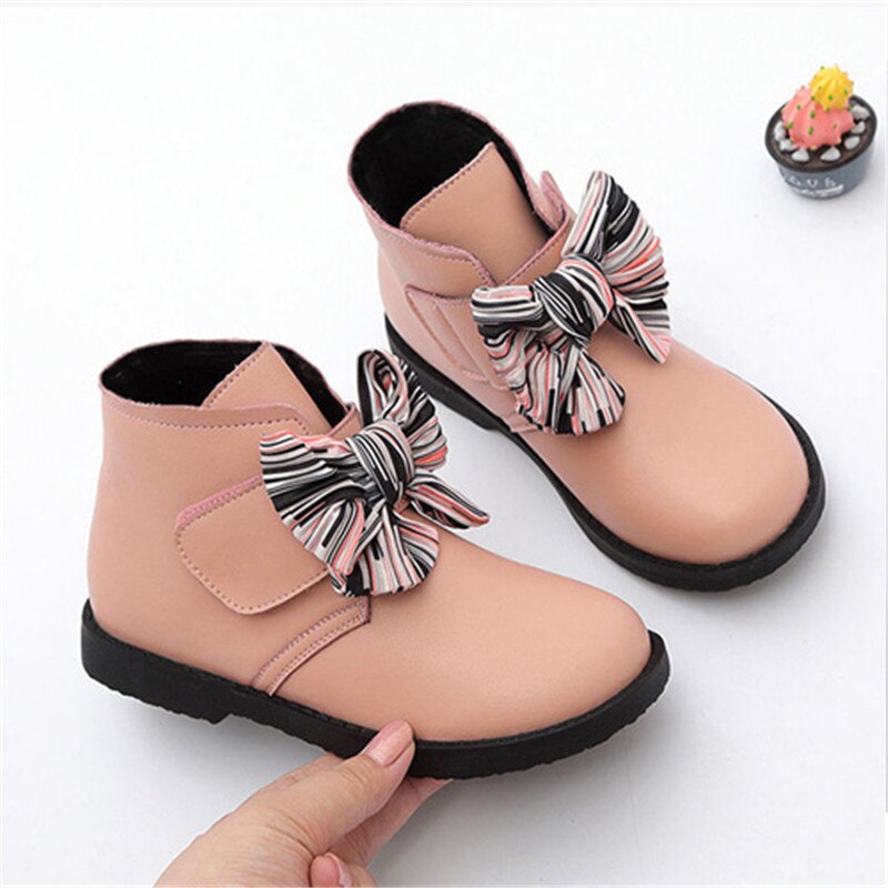 Mädchen Stiefel Pu Leder Wasserdicht Winter freundlicher Schnee Mädchen Stiefel Mädchen Bogen Prinzessin Schuhe Gummi freundlicher Martin Stiefel