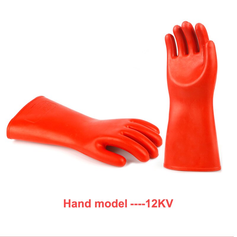 Isoleringshandsker højspændings elektrisk sikkerhed anti-elektriske handsker arbejdsforsikring reparation gummihandsker slidstærk: 12kv- hånds type