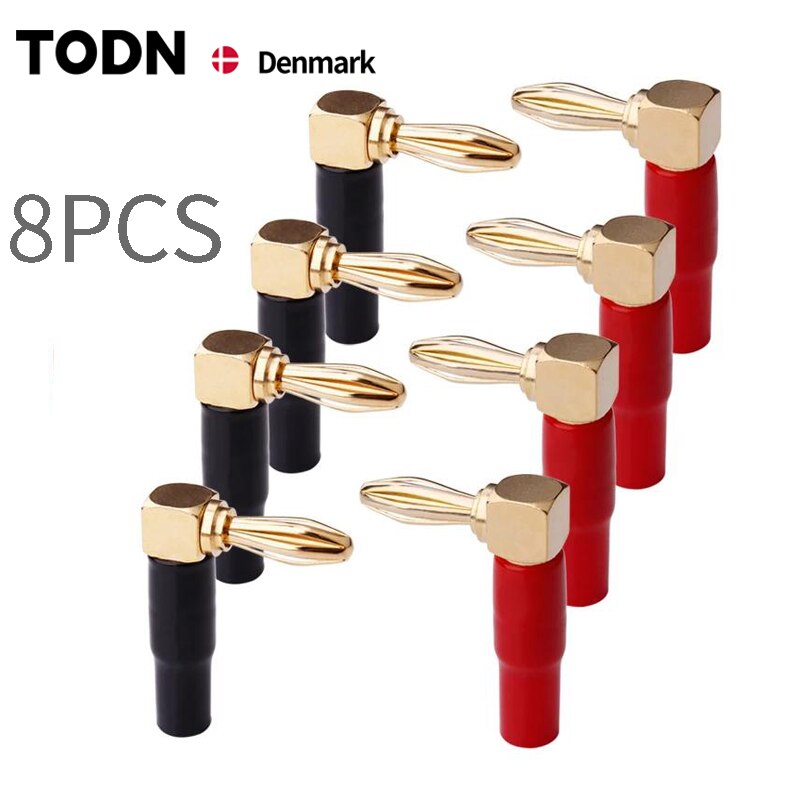 Tornillo de enchufe tipo L para amplificador de poste de unión, conector adaptador de altavoz de vídeo, ángulo recto de 90 grados, 4mm, 8 Uds.: Default Title