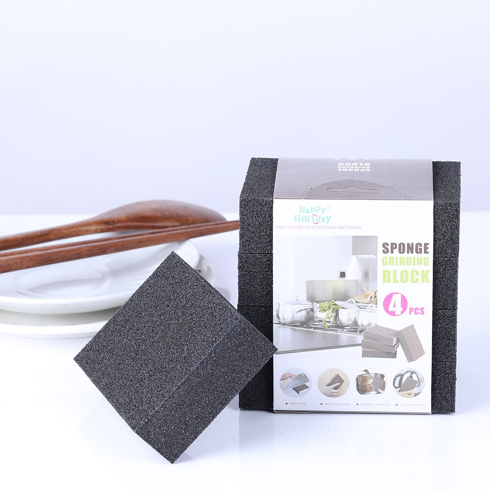 1/4pcs Home Cleaning Sponge Portable Dishwashing Scouring Sponge Tools Emery Magic Sponge For Washing Cleaner Kitchen
