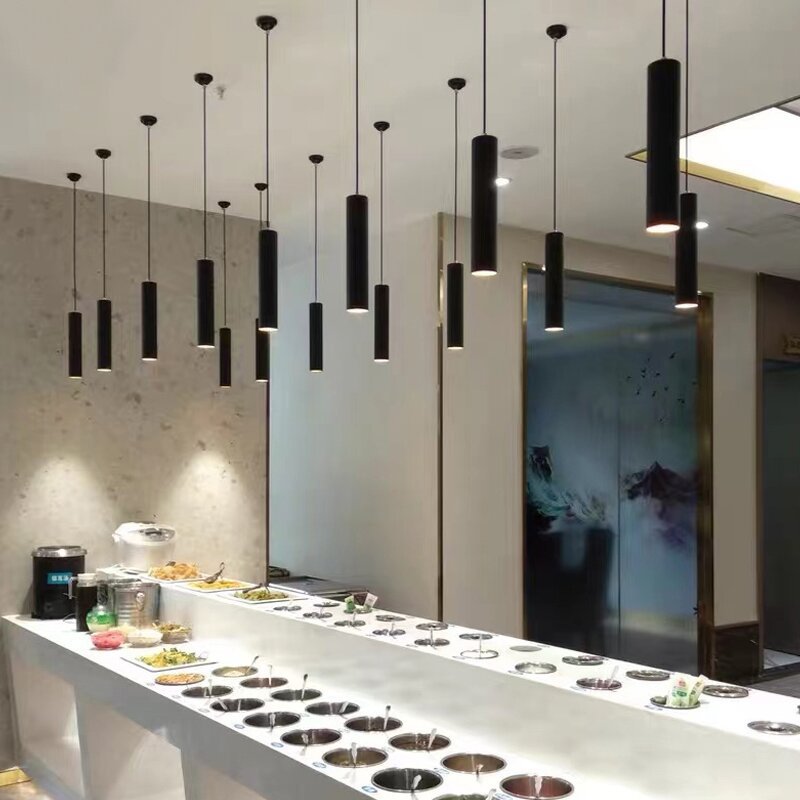 Petite Suspension LED Réglable à Tête Unique, Luminaire Droit, Idéal pour une Chambre à Coucher, une Réception, une Fenêtre ou un Restaurant, 7W
