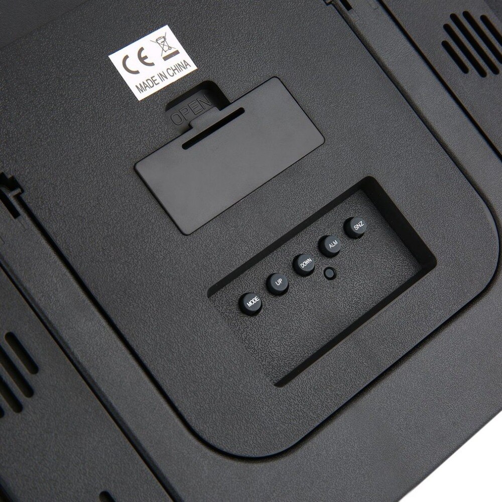 High Accuracy Self Setting Digital Home Office Decor Wall Clock With Indoor Temperature LCD Digital Temperature Meter TS-H128Y