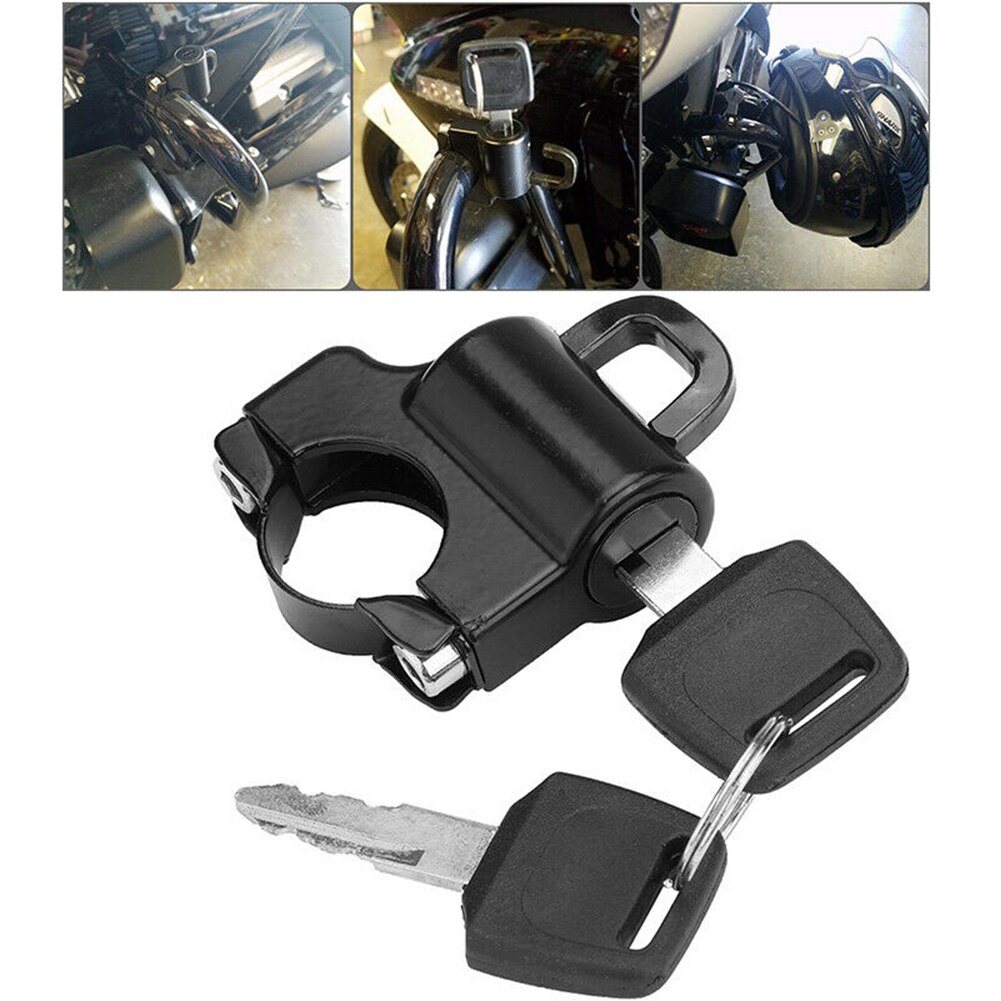 Motorcycle Helmet Lock Universal Safety Bicycle Hanging Security Quick Release For 22mm Tube With 2 Keys Anti Theft Aluminum
