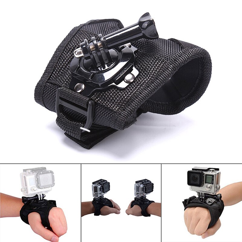 360 graden polsband armriem riem statiefbevestiging voor gopro hero 8/7/6/5/4/3+/2 camera vuistadapter band voor gopro accessoires