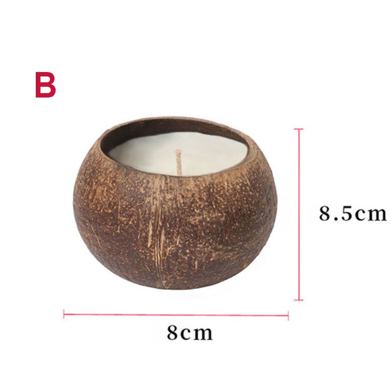 Recipiente vacío con forma de concha de coco, recipiente para hacer velas perfumadas, DIY, accesorios de taza de vela de cera de soja: B