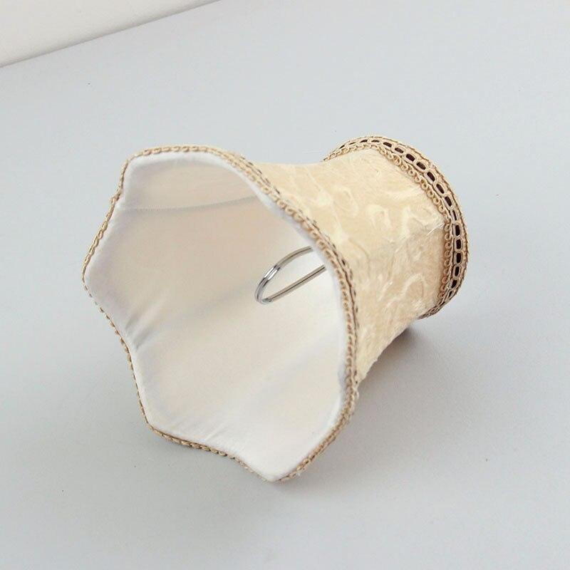 Tsnamay 6-teiliges Lampenschirm-Set Für Kronleuchter – Leinen, Clip-On, Beige/weiß, Konische Form