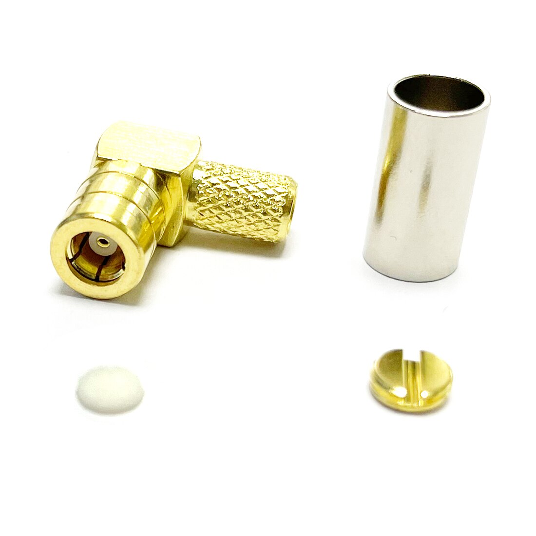 1pc SMB Female Jack RF Coax Convertor Connector Crimp for RG58 RG142 LMR195 Cable right angle Goldplated