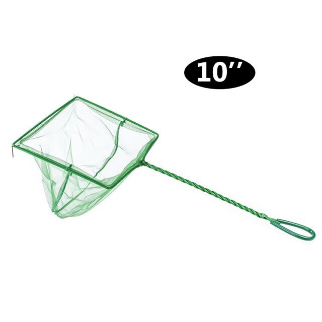 Mini Adjustable Fish Tank Catch Net Stainless Steel Shrimp Scoop Fish Scoop Round Square Pocket Shrimp Catching Net: size 10 1pc