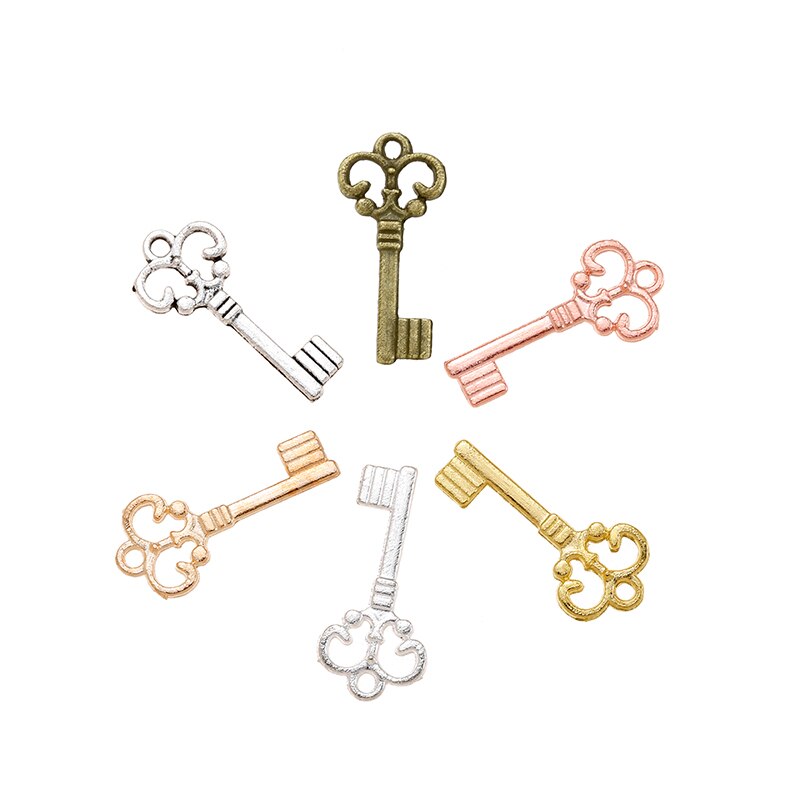 75 stks/partij Lichtmetalen Charms Hanger sleutel verzilverd 21*10mm Sieraden Maken DIY Charms Handgemaakte Ambachten 34179B