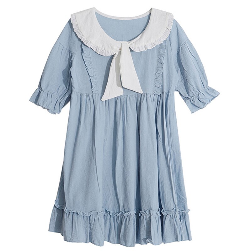 Été Lolita robe japonais Kawaii vêtements lanterne manches mignon bleu/vert Lolita vêtements thé robes de fête pour les femmes VO720