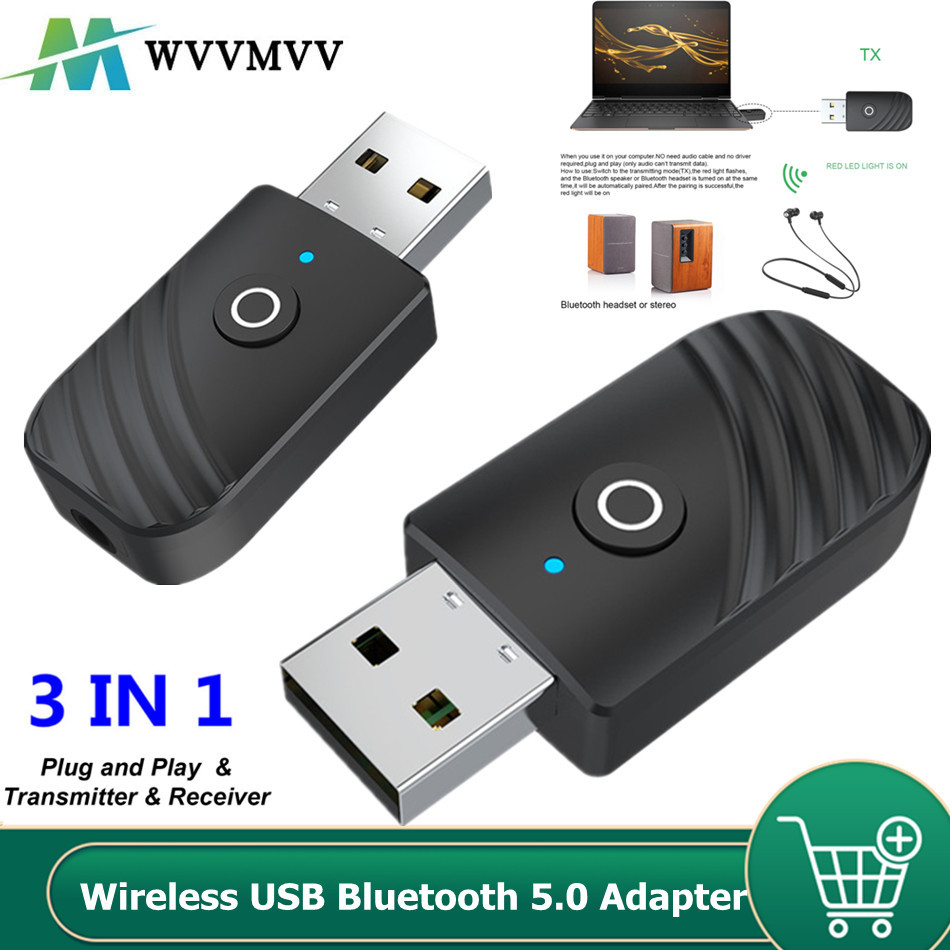BT 3 en 1 sans fil USB Bluetooth 5.0 adaptateur récepteur Audio émetteur 3.5mm AUX adaptador pour voiture TV PC ordinateur maison stéréo