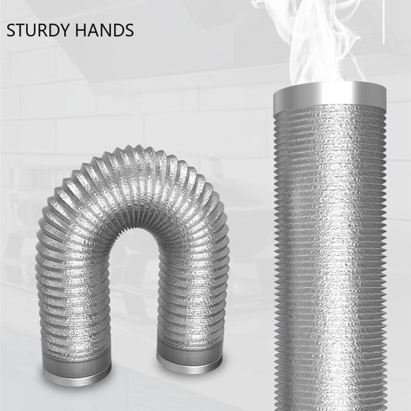 Aluminum Flexible Air Vent Hose Fireproof Gas Water Heater Exhaust Pipe Universal Ventilation Duct Vent Hose Extension Tube