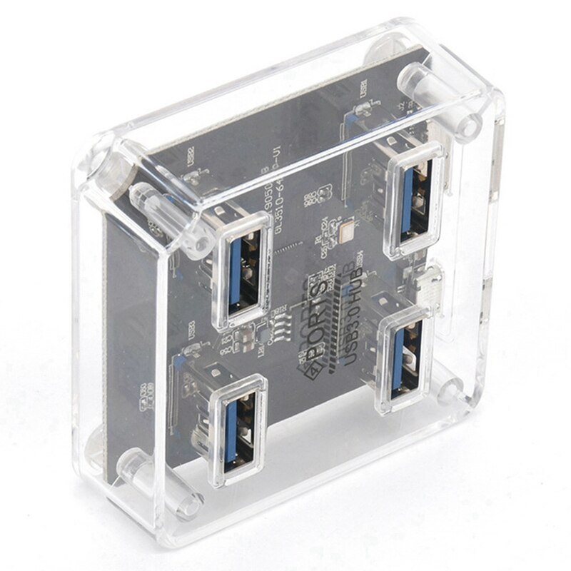 High-Speed USB3.0 HUB 4-Port Hub USB Transparent 3.0Hub Splitter One for Four Extenders