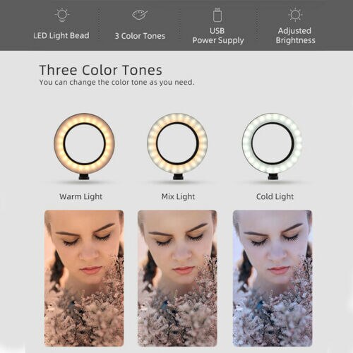 Led-ringlampa selfie kamera telefon studio stativ fotovideo dimbar live makeup kamera