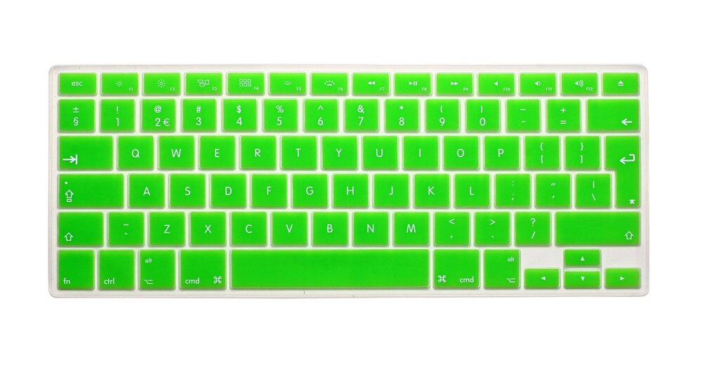 Eu layout engelsk tastatur cover silikone skin til macbook pro 13 " 15 " 17 " (med eller uden retina display) og macbook air 13 ": Grøn