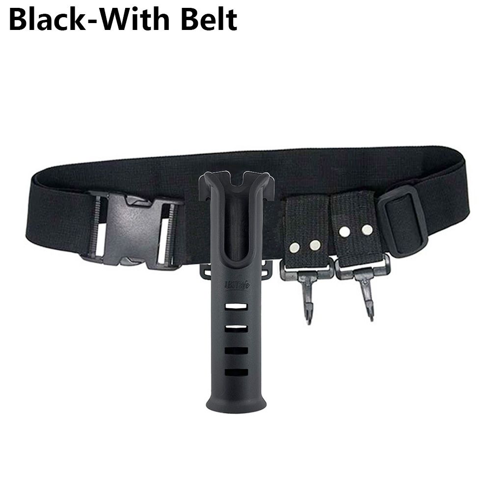 Cinturón para caña de pescar multifunción, soporte para el vientre, soporte para caña de pescar ajustable, cinturón para la cintura: black-With Belt