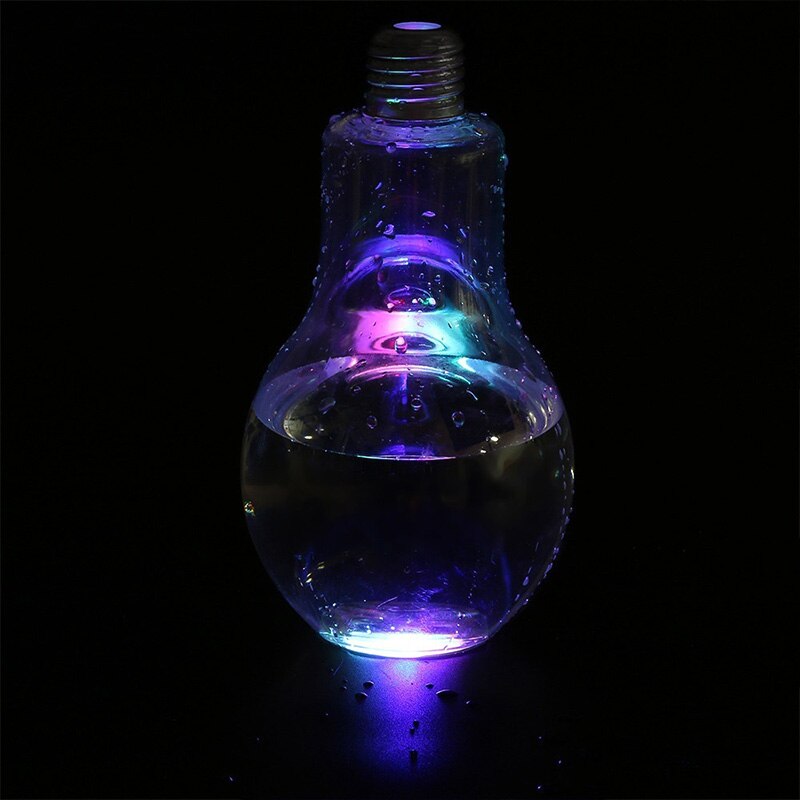 400ml 500ml led glödande glödlampa vattenflaska plast kort söt mjölkjuice glödlampor kopp bärbar fashionabel flaska