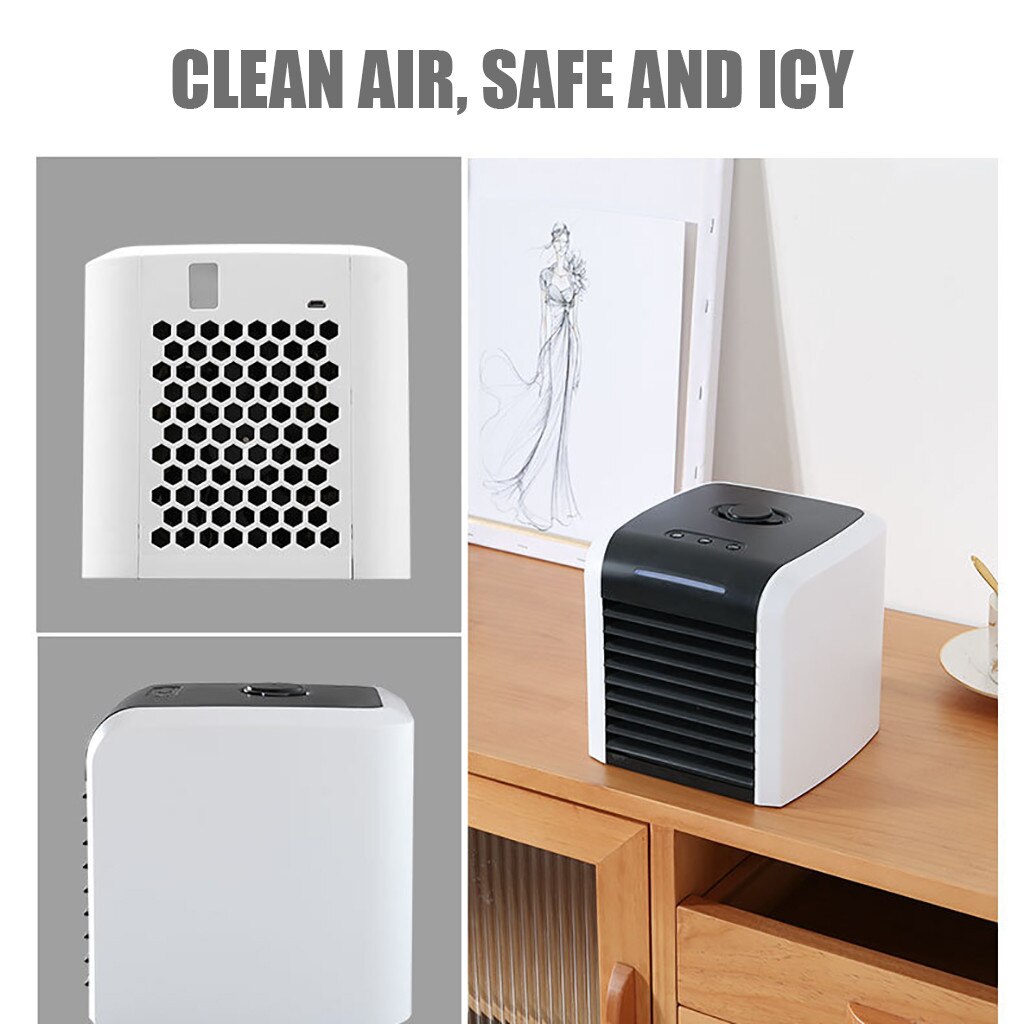 Mini Portable Air Conditioner Fan Personal Space Cooler USB Mini Portable Air Conditioner Humidifier Air Cooler Upgraded Mute #Z