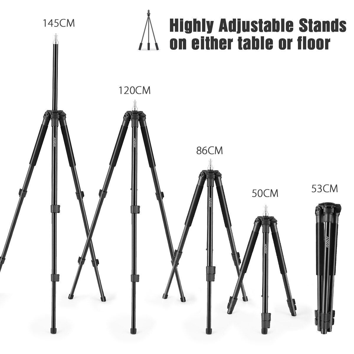 Andoer 10inch/26cm LED Ring Light Kit 3000K-6500K 3 Lighting Modes Dimmable USB Powered with 145cm Tripod Stand for phone